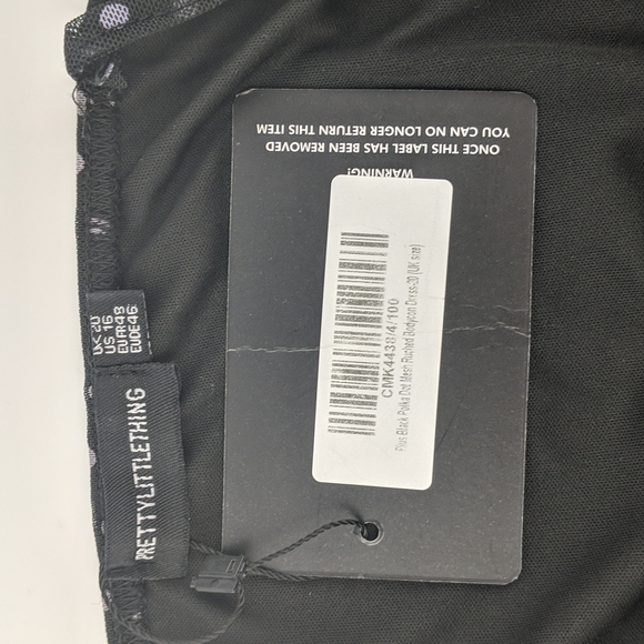 PrettyLittleThing Dress Size 20 Black Purple Polka Dots Sleeveless Bodycon NEW - Picture 6 of 8